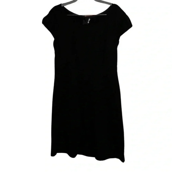 Theory Black Cap Sleeve Sheath Dress Size 12 - Picture 1 of 10
